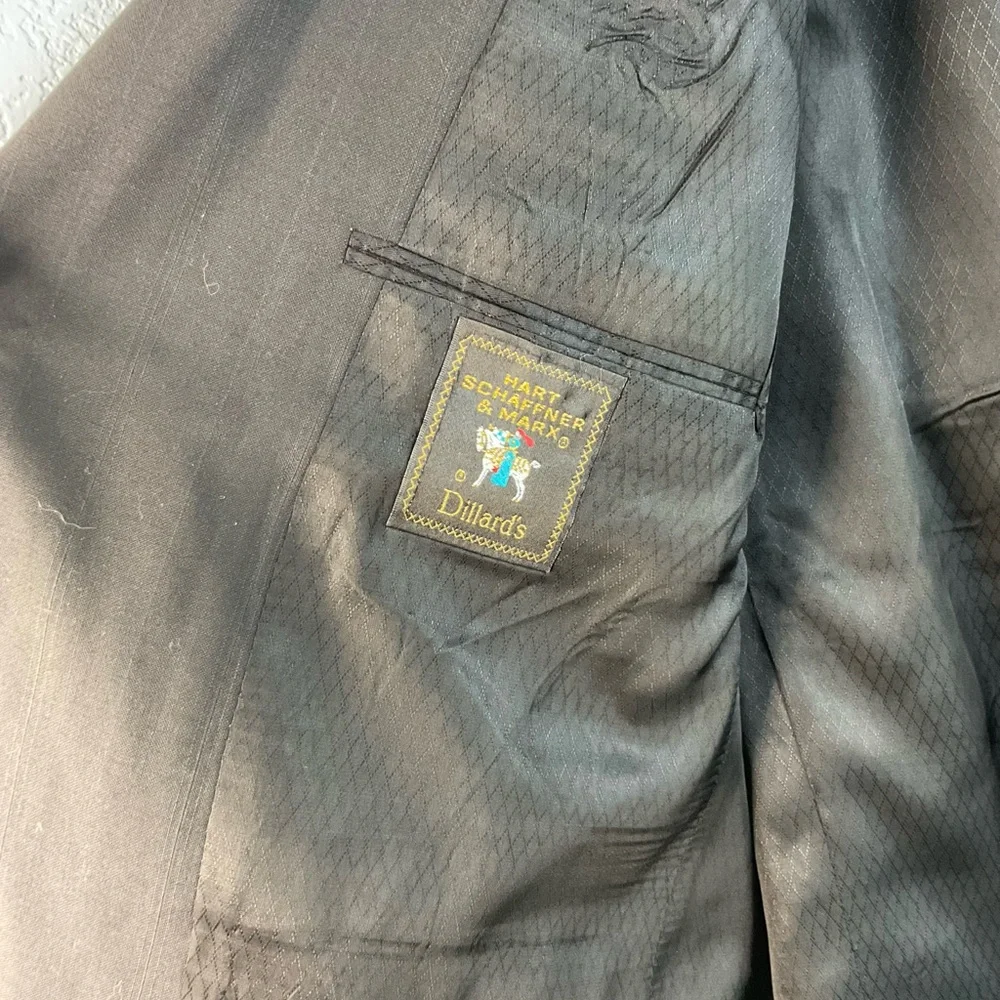 Hart Schaffner Marx Men's Black Wool Blazer 48L